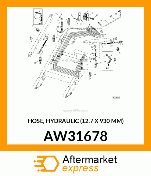 HOSE, HYDRAULIC (12.7 X 930 MM) AW31678