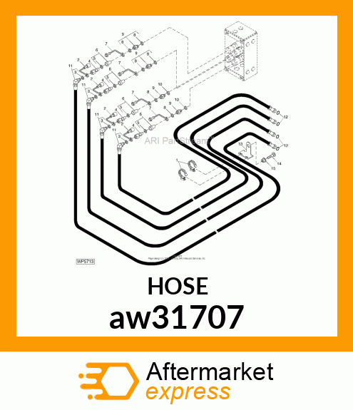 HOSE, HYDRAULIC (9.52 X 2840 MM) aw31707