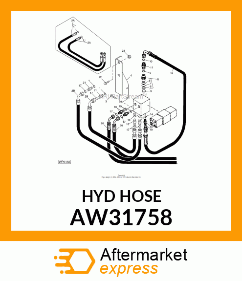 HOSE, HYDRAULIC (9.52 X 1100 MM) AW31758