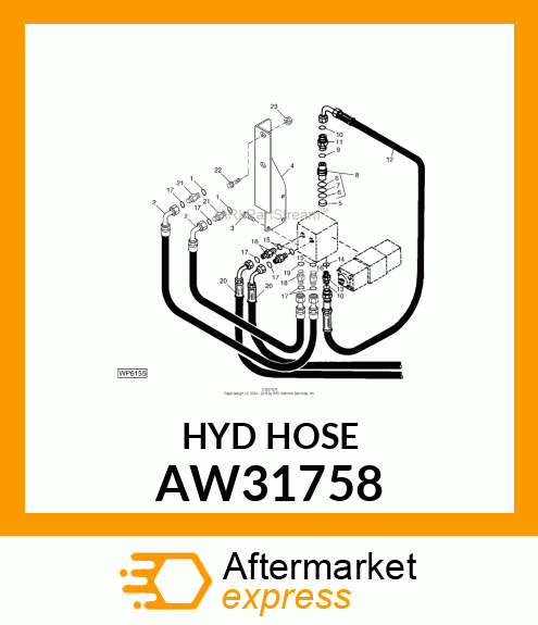 HOSE, HYDRAULIC (9.52 X 1100 MM) AW31758