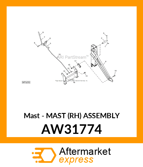 Mast - MAST (RH) ASSEMBLY AW31774