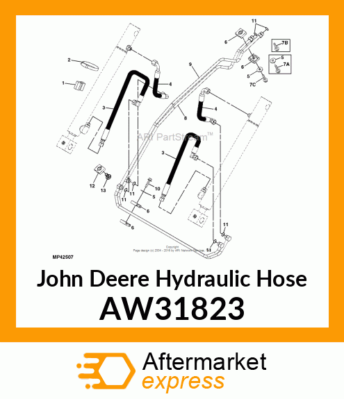 HOSE, HYDRAULIC (9.52 X 700 MM) AW31823