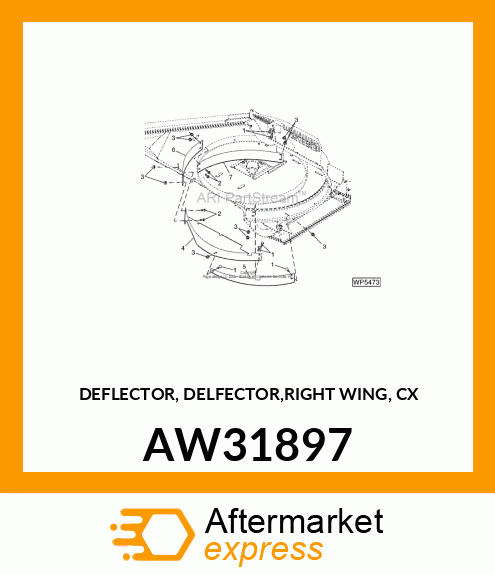 DEFLECTOR, DELFECTOR,RIGHT WING, CX AW31897