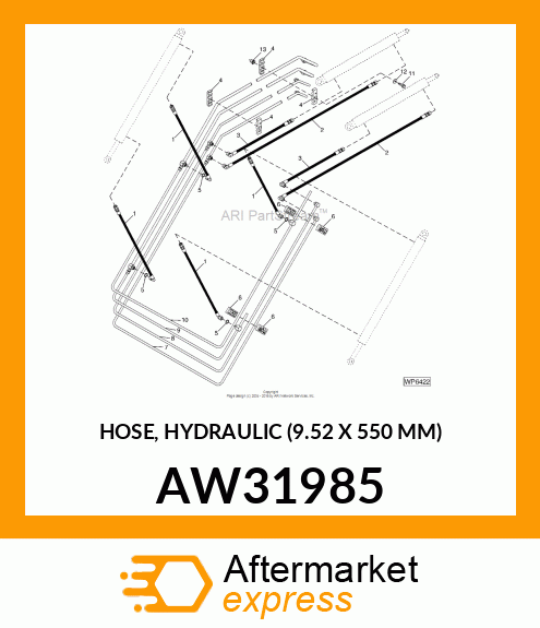 HOSE, HYDRAULIC (9.52 X 550 MM) AW31985