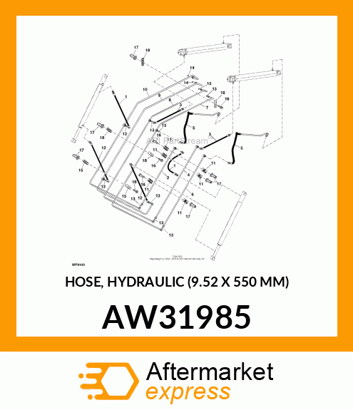 HOSE, HYDRAULIC (9.52 X 550 MM) AW31985