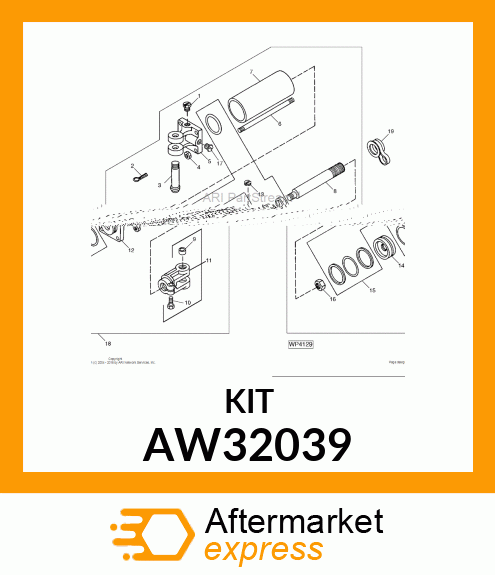 SEAL, KIT, HYDRAULIC CYLINDER AW32039