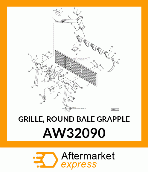 GRILLE, ROUND BALE GRAPPLE AW32090