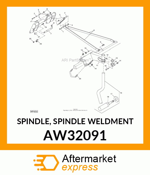 SPINDLE, SPINDLE WELDMENT AW32091