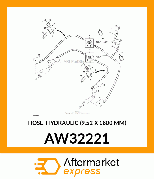 HOSE, HYDRAULIC (9.52 X 1800 MM) AW32221