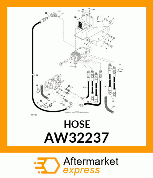 HOSE, HYDRAULIC (9.52 X 1000 MM) AW32237