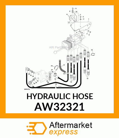 HOSE, HYDRAULIC (9.52 X 2490 MM) AW32321