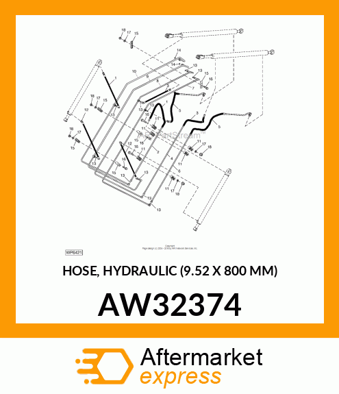 HOSE, HYDRAULIC (9.52 X 800 MM) AW32374