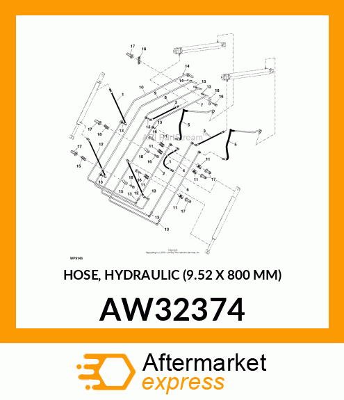 HOSE, HYDRAULIC (9.52 X 800 MM) AW32374