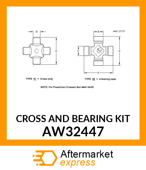 CROSS AND BEARING KIT AW32447