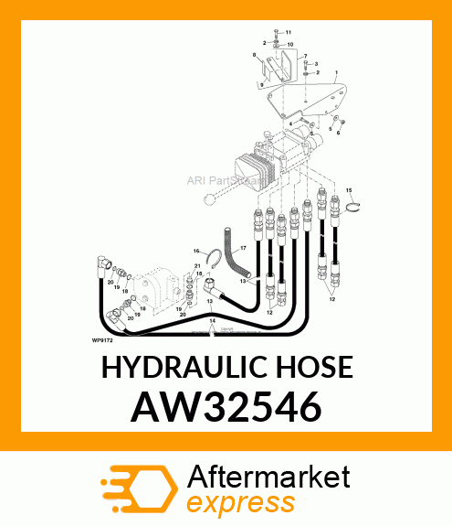 HOSE, HYDRAULIC (9.52 X 2490 MM) AW32546