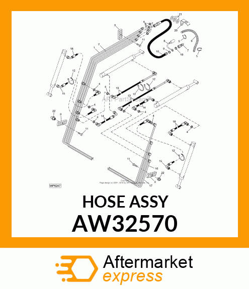 HYDRAULIC HOSE 9.5 X 800 W/TRANSFER AW32570