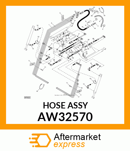 HYDRAULIC HOSE 9.5 X 800 W/TRANSFER AW32570