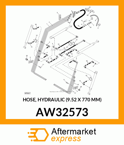 HOSE, HYDRAULIC (9.52 X 770 MM) AW32573