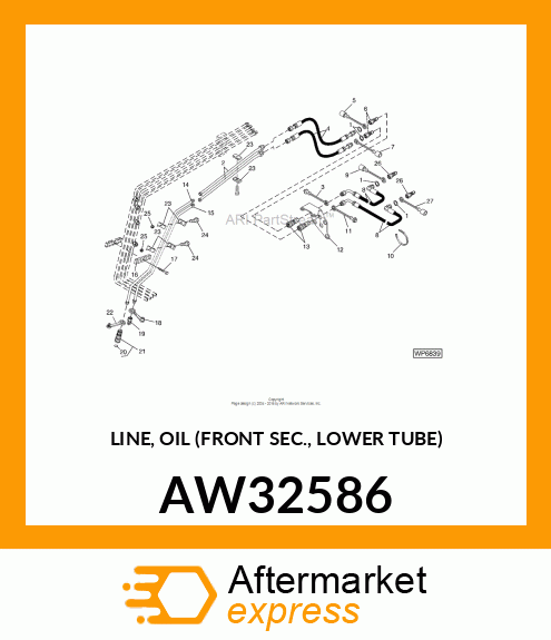 LINE, OIL (FRONT SEC., LOWER TUBE) AW32586