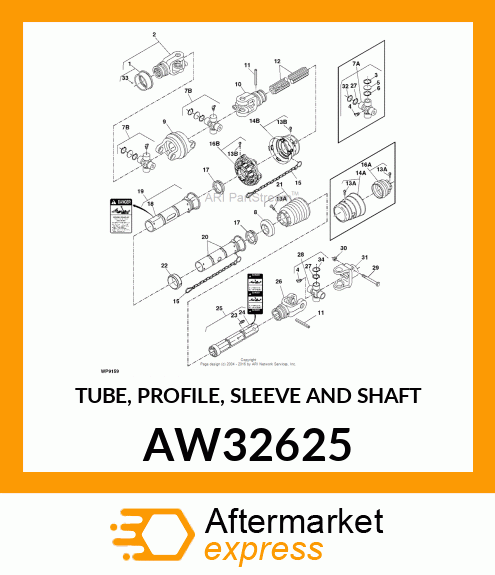 TUBE, PROFILE, SLEEVE AND SHAFT AW32625