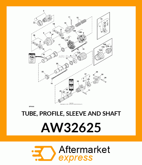 TUBE, PROFILE, SLEEVE AND SHAFT AW32625