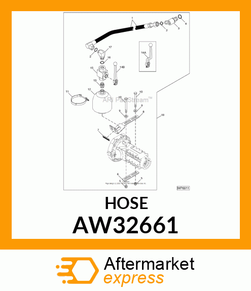 HOSE, HYDRAULIC (9.52 X 1425 MM) AW32661