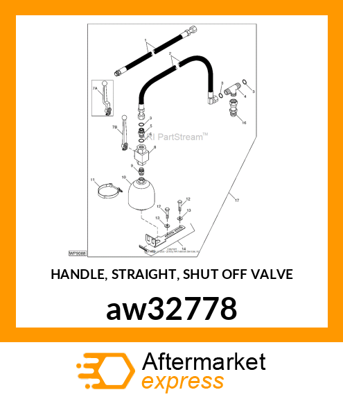 HANDLE, STRAIGHT, SHUT OFF VALVE aw32778