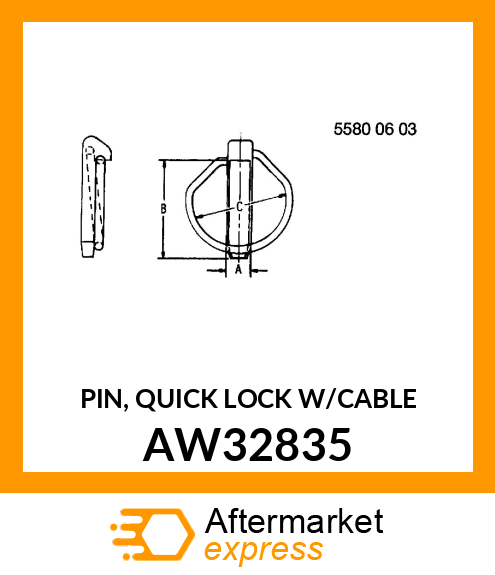 PIN, QUICK LOCK W/CABLE AW32835