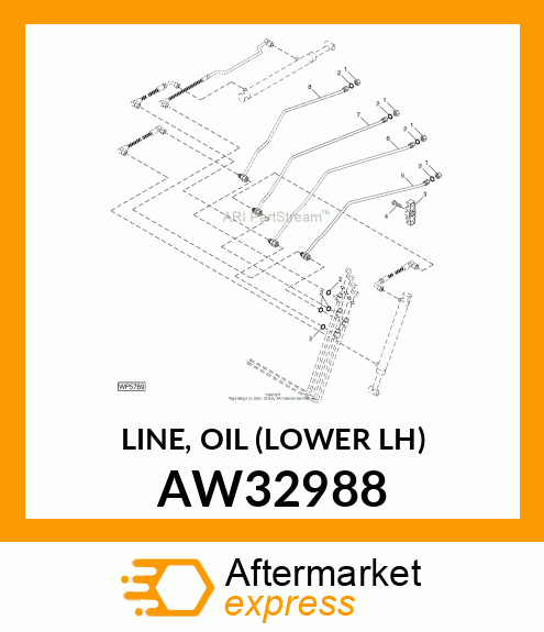 LINE, OIL (LOWER LH) AW32988