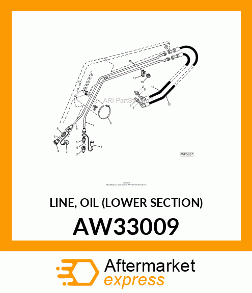 LINE, OIL (LOWER SECTION) AW33009