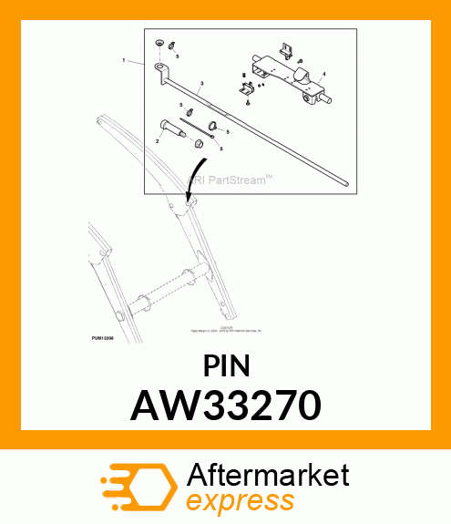 PIN, PIVOT, WITH ZERK AW33270