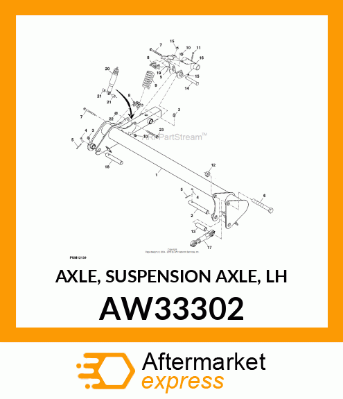 AXLE, SUSPENSION AXLE, LH AW33302