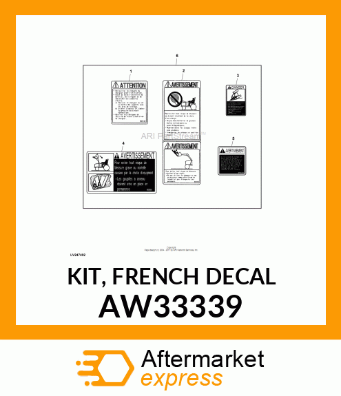 KIT, FRENCH DECAL AW33339