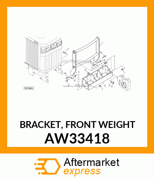 BRACKET, FRONT WEIGHT AW33418