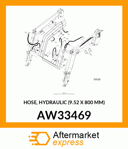 HOSE, HYDRAULIC (9.52 X 800 MM) AW33469