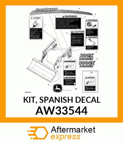 KIT, SPANISH DECAL AW33544
