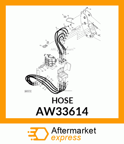 HOSE, HYDRAULIC (9.52 X 1550 MM) AW33614