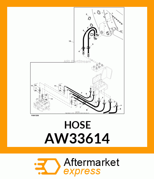 HOSE, HYDRAULIC (9.52 X 1550 MM) AW33614