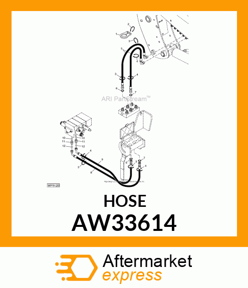 HOSE, HYDRAULIC (9.52 X 1550 MM) AW33614