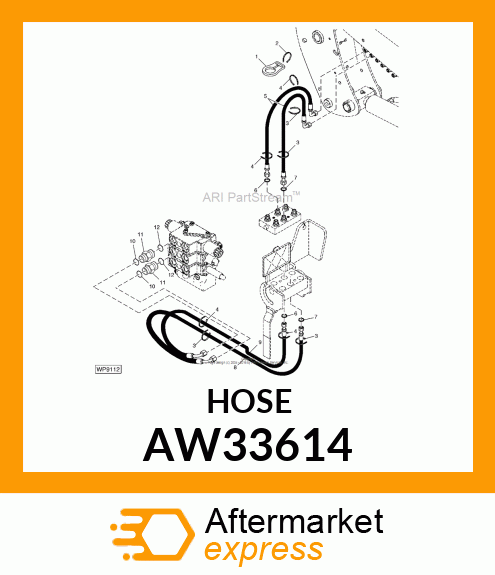 HOSE, HYDRAULIC (9.52 X 1550 MM) AW33614