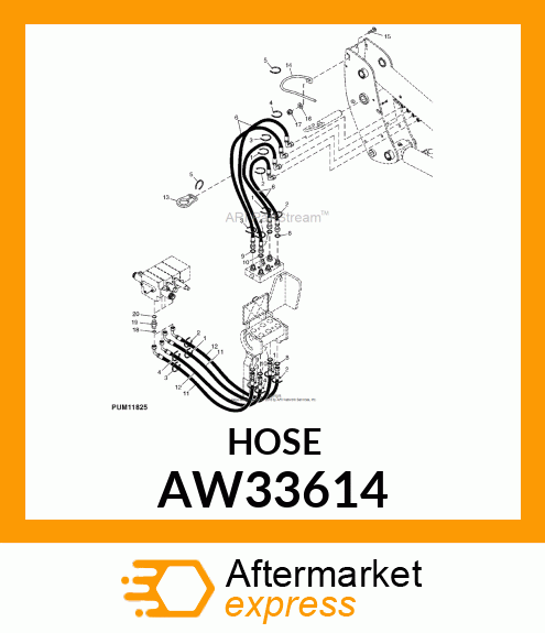 HOSE, HYDRAULIC (9.52 X 1550 MM) AW33614