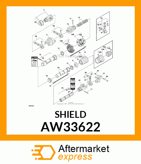 POWERSHAFT SHIELD, SERVICE SHIELD C AW33622