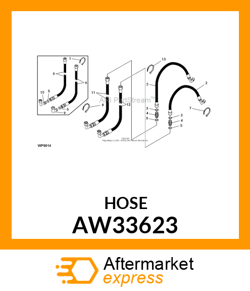 HOSE, HYDRAULIC (9.52 X 850 MM) AW33623