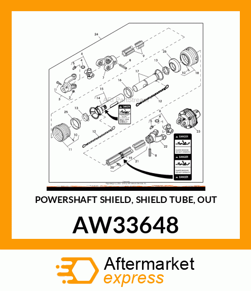 POWERSHAFT SHIELD, SHIELD TUBE, OUT AW33648