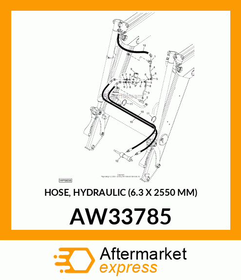 HOSE, HYDRAULIC (6.3 X 2550 MM) AW33785