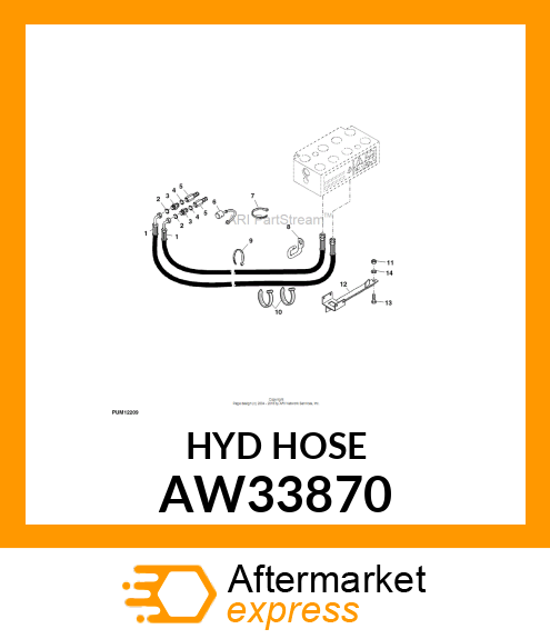 HOSE, HYDRAULIC (12.7 X 5050 MM) AW33870
