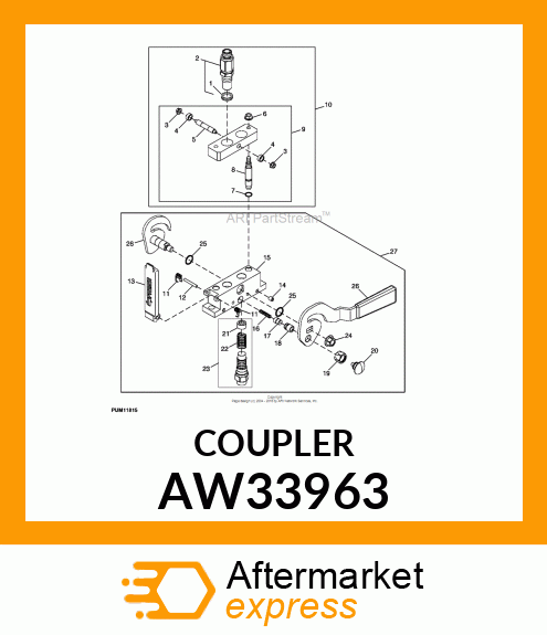 KIT, 3/8" MALE COUPLER AW33963