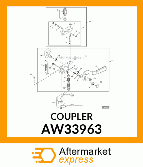 KIT, 3/8" MALE COUPLER AW33963