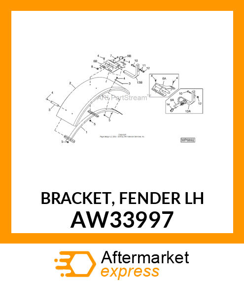 BRACKET, FENDER (LH) AW33997