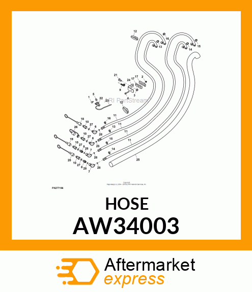 HOSE, HYDRAULIC (9.52 X 2340 MM) AW34003